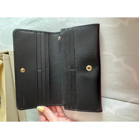 Burberry Long Black Continental Wallet